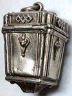 Antique Silverplate Thimble Holder Pendant With    12 Silver Thimble T b S Mark