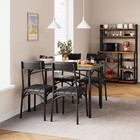 Metal Dining Table Set 5-piece  Kitchen Breakfast Furniture With 4 Chairs
