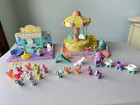 Mlp Lot G1- Ponies  Bed  Tub  Boutique  Petite Ponies  Ice Cream Shop  Carousel
