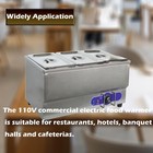 3-pot Bain-marie Buffet Desktop Food Warmer Stainless Steel Electric 110v