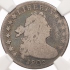1802 10c Ngc Vg8 Cac Jr-4 Draped Bust Silver Dime Toned