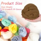 Wool Roving Yarn  150g 5 3oz Felting Wool Pure Roving Yarn  Dark Coffee