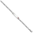  925 Sterling Silver Rhodium Plated Childrens Medical Id Figaro Link Bracelet 6 