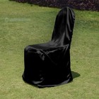 10 Pc Black Satin Banquet Chair Covers Wedding Reception Sk
