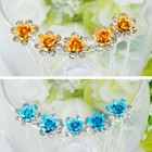 Bridal Wedding Rhinestone Flower Hairpin Crystal Barrettes Hair Clip Sticks Grip