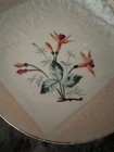 Vintage Plate With Basketweave Flower Decorations Marked  Antique  German Pink