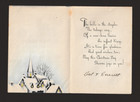Vintage Christmas Tidings Card Embossed Church Steeple Snow Covered Trees