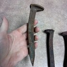 Set Of 4 Vintage Iron Railroad Spikes Great For Decoration Or Craft Projects 