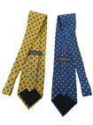 Set Of 2 Vintage Gap Premium Authentic Silk Geometric Ties Yellow Blue Foulard