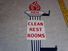 Vintage Standard Gasoline Torch Men Die-cut Restroom 13  Metal Oil Bathroom Sign