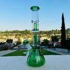 13inch  Glass Heavy Bong Hookah Water Pipe Heavy Beaker 14mm Bowl Green