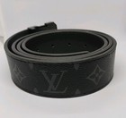  Men s  Belt Initiales Buckle Black   Size 32-36 Waist 