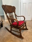 Antique Carved Oak Rocking Chair 