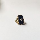 Antique 925 Silver Vintage Victorian Art Deco Handmade Black Onyx Ring Best Gift