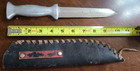 Ww2 Aluminum Handle Theatre Knife Dagger In Leather Sheath Us Army Marines Navy