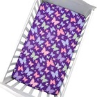  Crib Sheet Butterfly Fitted Sheet For Girls - Baby Nursery Purple Butterfly