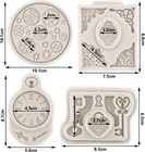Vintage Key Fondant Molds Steampunk Gear Clock Silicone Mold For Cupcake Topper