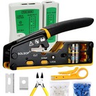 Rj45 Crimp Tool Kit - Pass Through Ethernet Crimper With Cable Tester   Accessor