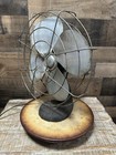 Vintage 12    Cast Iron Desk Fan 4 Blade Oscillating Works Antique     Needs Rewire