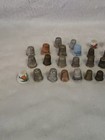Lot Of 35 Vintage To Antique Thimbles Some Are Sterling Silver