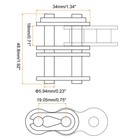 2pcs  60-2 Double Roller Chain Connecting Links 19 05mm Pitch Chain Master Link