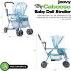 Toy Caboose Baby Doll Stroller Featuring Reclining Front Seat  Adjustable Footre