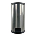 Mainstays 7 9 Gallon Trash Can  Plastic Round Step Kitchen Trash Can  Silver