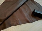 4-5oz Veg Tan Dark Brown Full Grain Milled Shoulder Leather Sheet panel Soft 11 