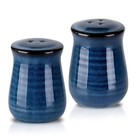 Navy Ceramic Salt And Pepper Shaker Set Of 2 - Vintage Farmhouse Spice Dispenser