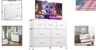 Elegant 7-drawer Dresser With Tv Stand For Stylish Bedrooms - White Finish
