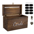 Wood Wedding Card Box  Rustic Wedding Money Case With Lock  Envelope Holder C   