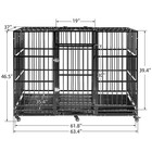 63  Extra Large Dog Crate Metal Cage Heavy Duty Pet Kennel Playpen W wheel  tray