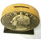 Bicentennial Quarter 1776-1976 Coin Bank W  Drummer   Torch All Metal Vintage