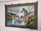 Vintage Chinese Or Japanese Silk Embroidered Wall Hanging Tapestry Embroidery