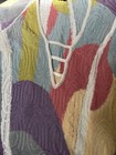 Coogi Multicolor Abstract Knit Sweater Dress V-neck Short Sleeve Long Xl