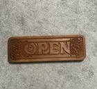 Vintage Antique Hand Carved Wooden Solid Wood Cottage Open Closed Sign Large