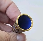 Vintage Cloisonn   Gold Tone Thimble With Floral Design 