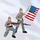 Rare Confederate Soldiers American Civil War Army Lot 2 Pvc Toy Model Figures