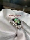 Natural Fire Opal Gemstone With 925 Sterling Silver Ring For Mens  195