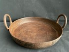 Old Vintage Handmade Rustic Cast Iron Kadai   Frying Fry Pan Wok  Kitchenware