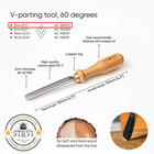 Stryi V-parting Chisel 60 Degree 3mm   12   Relief Carving Gouge Woodcarving