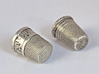 Antique 2x C1910 Solid Silver Thimbles One By U s a Simon Brothers   Other