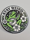 Stay Weird Lapel Pin Frog Playing Banjo