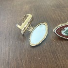 Vintage Stratton England Signed Lipstick Holders W Mirror Ring Oval Floral Set 2