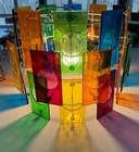 Large Vintage Mcm Acrylic Panel Swag Fixture Lamp Mid Century Lighting 60s