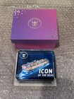 Icon Of The Seas Royal Caribbean  Crystal Block Paperweight Crown Anchor Society