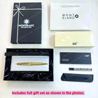      Montblanc Luxury Guilloche Weave Rollerball Pen Gold Rare Vip Gift Box