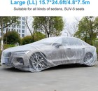 5 Pack Clear Plastic Disposable Car Cover Temporary Universal Rain Dust Garage