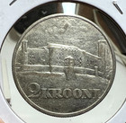 1930 Estonia Silver 2 Krooni Near Uncirculated Coin