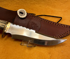 Bowie Knife Stag Elk With Leather Sheath